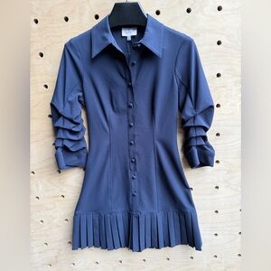 Cinq à Sept Navy Long Sleeve Dress